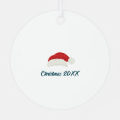 Retro Vibe Christmas Foto Ornament Aus Metall (Rückseite)
