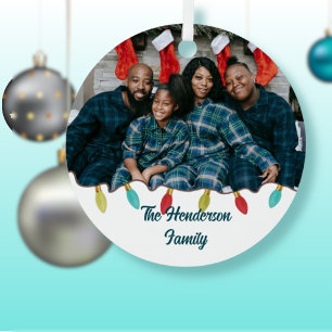 Retro Vibe Christmas Foto Ornament Aus Metall