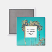 Retro Vibe Event der tropischen Palmen Magnet (Vorderseite/Rückseite)