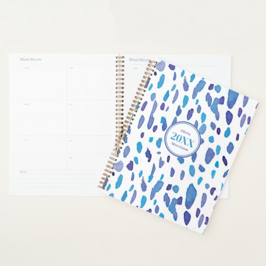 Retro Vibe Lila & Blau Muster Planer (Anzeige)