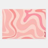 Retro Vibe Liquid Swirl Abstraktes Muster in rosa Geschenkpapier Set (Vorderseite 3)