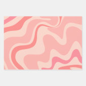 Retro Vibe Liquid Swirl Abstraktes Muster in rosa Geschenkpapier Set (Vorderseite 2)