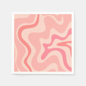 Retro Vibe Liquid Swirl Muster in Rosa Serviette (Vorderseite)