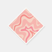 Retro Vibe Liquid Swirl Muster in Rosa Serviette (Ecke)