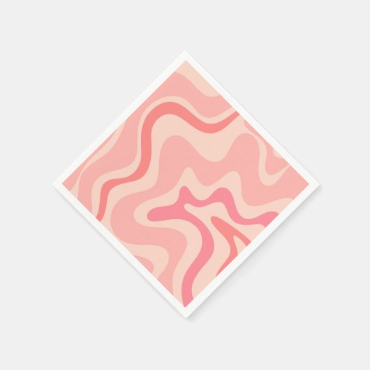 Retro Vibe Liquid Swirl Muster in Rosa Serviette (Ecke)