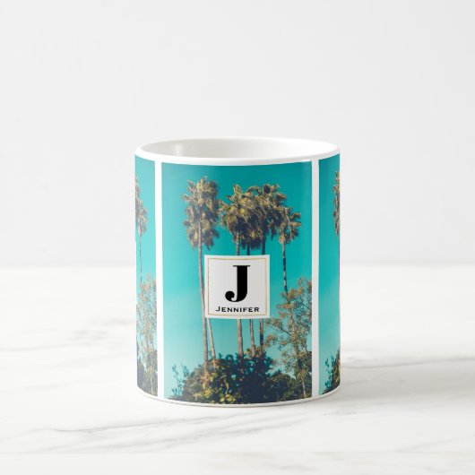 Retro Vibe Monogramm Kaffeetasse (Mittel)
