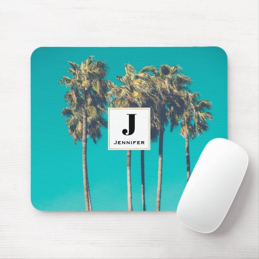 Retro Vibe Monogramm Mousepad (Mit Mouse)
