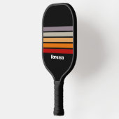 Retro Vibe Rainbow Across Striping with Name Pickleball Schläger (Links)