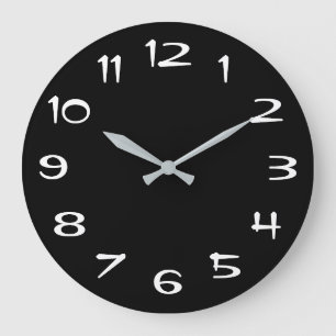 Retro-Vibe Schwarz und Weiß Große Wanduhr