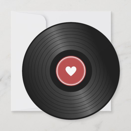 Retro Vibe Vinyl Music Theme Red Save the Date Einladung (Rückseite)