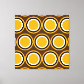 Retro Vibe Yellow Brown White Tile Art Muster Leinwanddruck (Vorderseite)