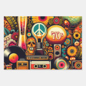 Retro Vibes 70er Groove Geschenkpapier Set (Vorderseite 3)