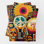 Retro Vibes 70er Groove Geschenkpapier Set (Beispiel)