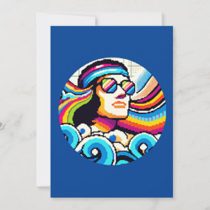 Retro Vibes - 70er Groovy Pixel Art für Hobby Love Feiertagskarte