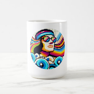 Retro Vibes - 70er Groovy Pixel Art für Hobby Love Kaffeetasse