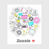 Retro Vibes: 80s Throwback Icons  Aufkleber (Blatt)