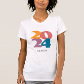 Retro Vibes Abschluss 2024 Senior Personalisiert T-Shirt (Vorderseite)