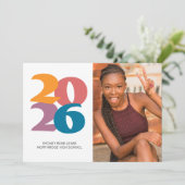 Retro Vibes Abschluss Celebration Party Ankündigung (Stehend Vorderseite)