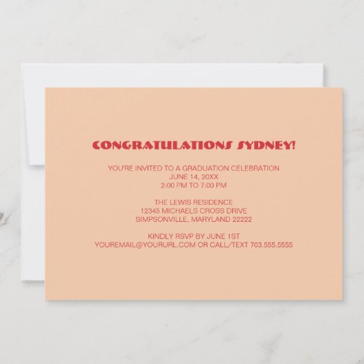 Retro Vibes Abschluss Celebration Party Ankündigung (Rückseite)