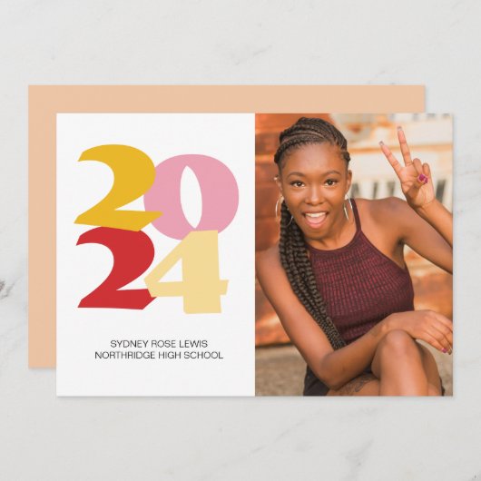 Retro Vibes Abschluss Celebration Party Ankündigung (Vorne/Hinten)