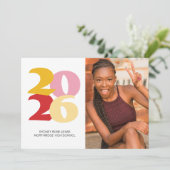 Retro Vibes Abschluss Celebration Party Ankündigung (Stehend Vorderseite)