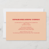 Retro Vibes Abschluss Celebration Party Ankündigung (Rückseite)