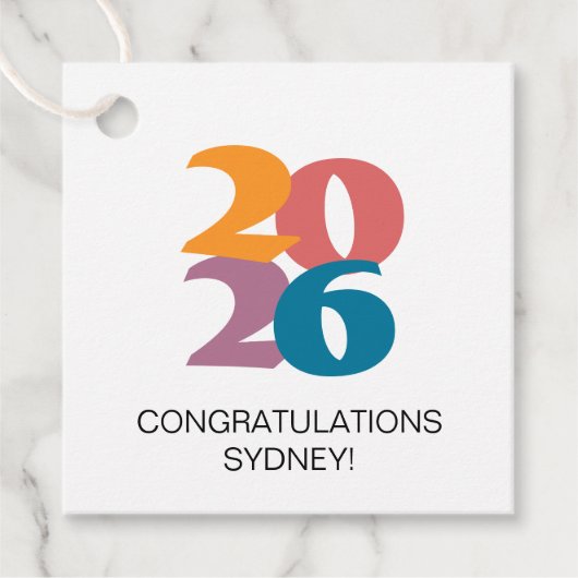 Retro Vibes Abschluss Celebration Party Geschenkanhänger (Vorderseite)