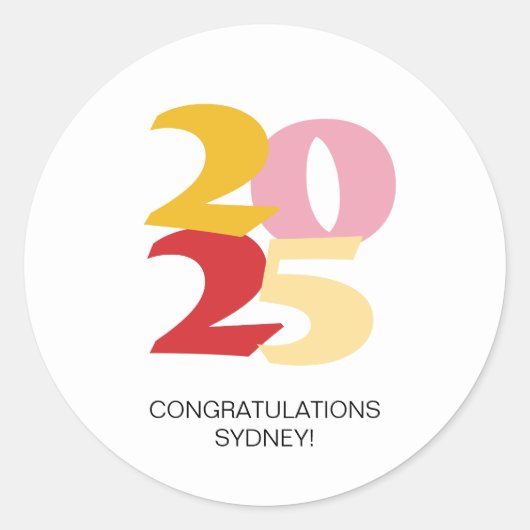 Retro Vibes Abschluss Celebration Party Runder Aufkleber (Vorderseite)