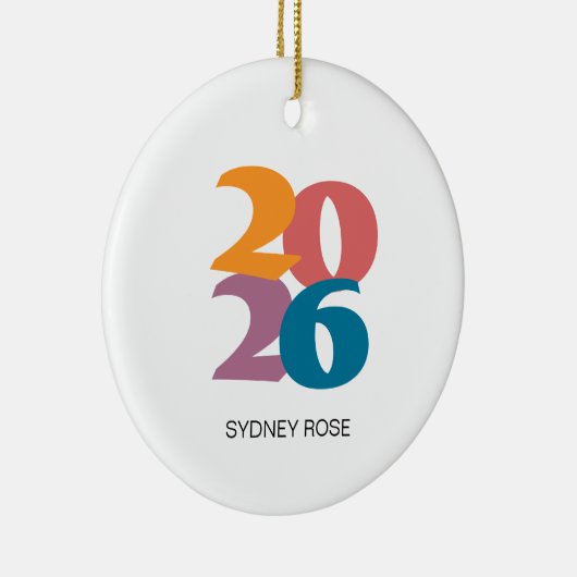 Retro Vibes Abschluss Class of 2025 Keramik Ornament (Rechts)