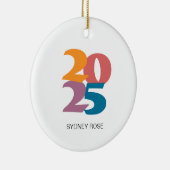 Retro Vibes Abschluss Class of 2025 Keramik Ornament (Rechts)