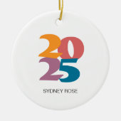 Retro Vibes Abschluss Class of 2025 Keramik Ornament (Vorne)