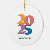 Retro Vibes Abschluss Class of 2025 Keramik Ornament (Links)