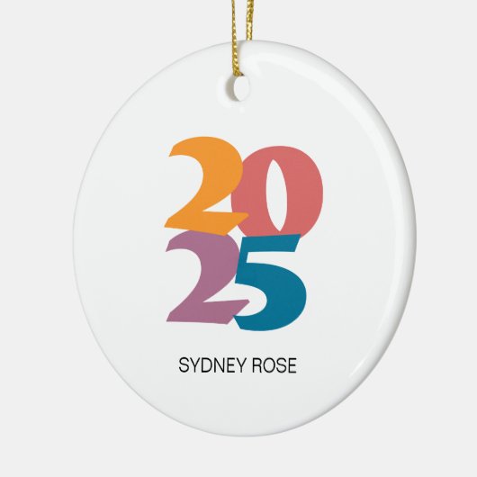 Retro Vibes Abschluss Class of 2025 Keramik Ornament (Links)