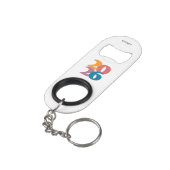 Retro Vibes Abschluss Class of 2025 Mini Flaschenöffner (Rückseite Schrägansicht)