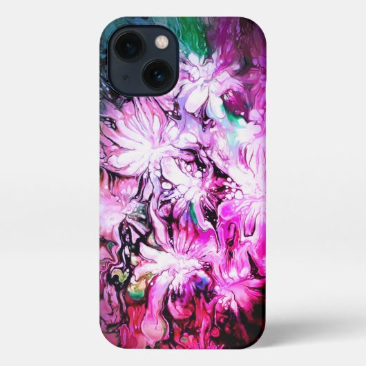 Retro Vibes Abstrakt Fluid Art iPhone Hülle (Rückseite)