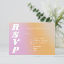 Retro Vibes Abstrakt Pink Orange Gradient Wedding