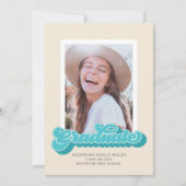 Retro Vibes (Aquamarin) Foto Abschluss Ankündigung (Vorderseite)