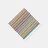 Retro Vibes Blue Brown Senf Streifen Serviette (Ecke)