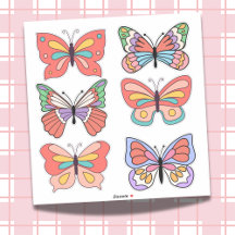 Retro Vibes Butterfly Custom Cut Vinyl Stickers