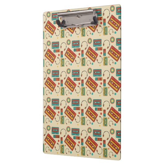 Retro Vibes - Cassette Tapes Pattern der 80er Jahr Klemmbrett (Links)