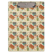 Retro Vibes - Cassette Tapes Pattern der 80er Jahr Klemmbrett (Vorderseite)