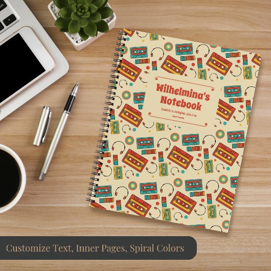 Retro Vibes - Cassette Tapes Pattern der 80er Jahr Notizblock