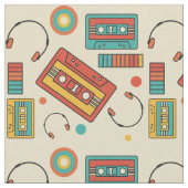 Retro Vibes - Cassette Tapes Pattern der 80er Jahr Stoff (Nahaufnahme)