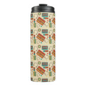 Retro Vibes - Cassette Tapes Pattern der 80er Jahr Thermosbecher (Vorderseite)