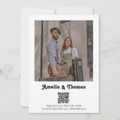Retro Vibes Classic Foto QR Code Wedding Einladung (Rückseite)