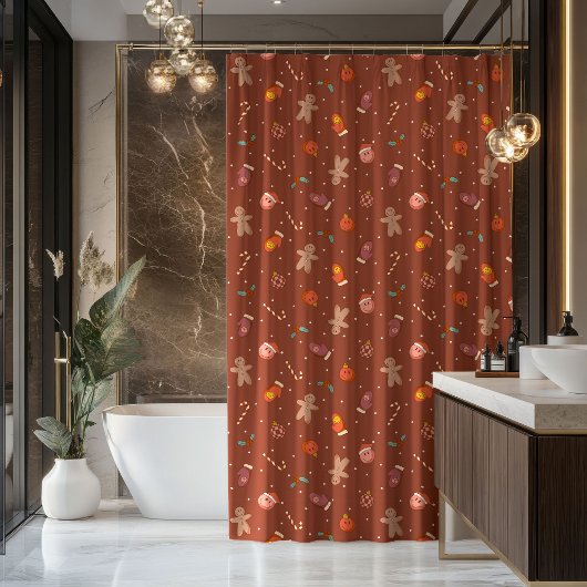 Retro Vibes Curtain Pastel Holiday Bathroom Fun Duschvorhang