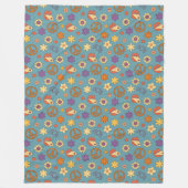 Retro-Vibes-Decke, Pastell-Funky im Stil der 70er  Fleecedecke (Vorderseite)