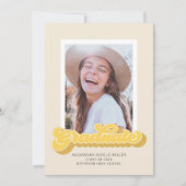 Retro Vibes (Gelb) Foto Abschluss Ankündigung (Vorderseite)