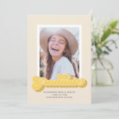 Retro Vibes (Gelb) Foto Abschluss Ankündigung (Stehend Vorderseite)