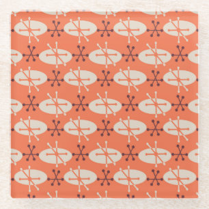 Retro Vibes: Geometrisches Burst-Muster Glasuntersetzer